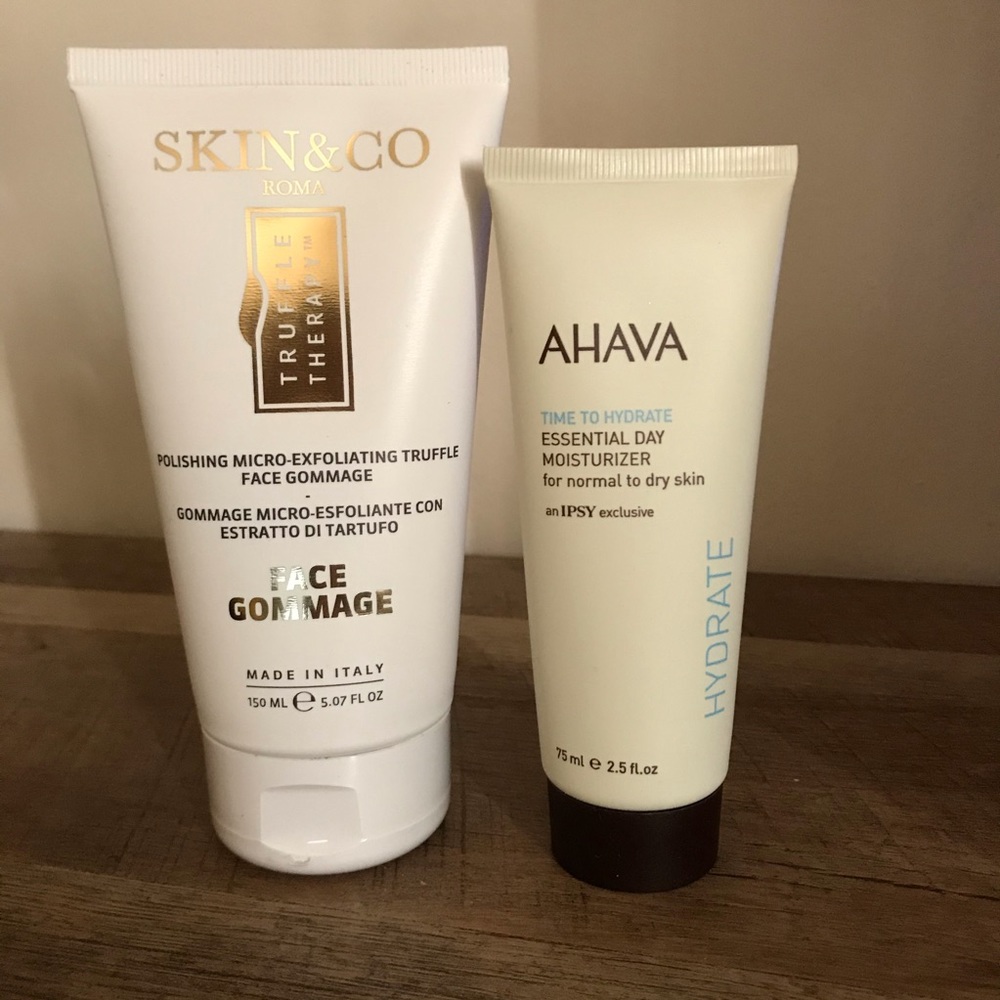 New Lot Ahava Moisturizer + Skin & Co. Exfoliator